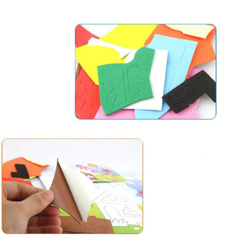 1PC Cute DIY Handmade 3D Eva Foam Puzzle Stickers Self adhesive Cartoon Animals Crafts kindergarten Learning & Education Toys|educational toys|3d eva