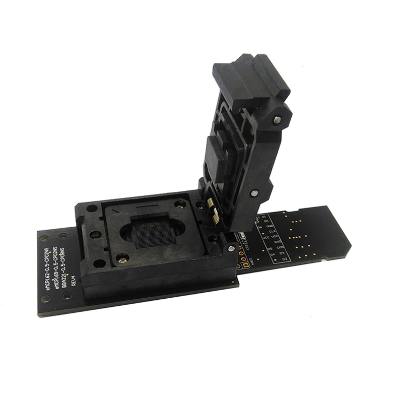 

BGA 221 eMCP 221 Clamshell Programmer Adapter Programming a flat font data read BGA221 eMCP221 to SD test socket Size 11.5x13mm