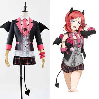 

LoveLive! Love Live New UR Nishikino Maki Little Demon Uniform Halloween Dress Wings Cosplay Costume For Women Men Full Set