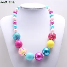 MHS. SUN, весеннее Новое массивное ожерелье из бисера, яркое ожерелье из жевательной резинки для девочек, подарок для детей, ювелирные изделия, колье ручной работы, 1 шт