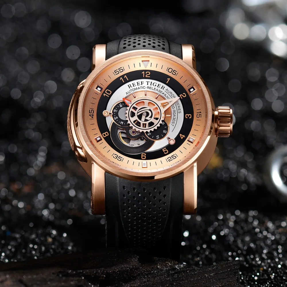 Риф Тигр/RT Топ бренд Роскошные спортивные часы Reloj Hombre мужские механические водонепроницаемые автоматические часы Relogio Masculino RGA30S7