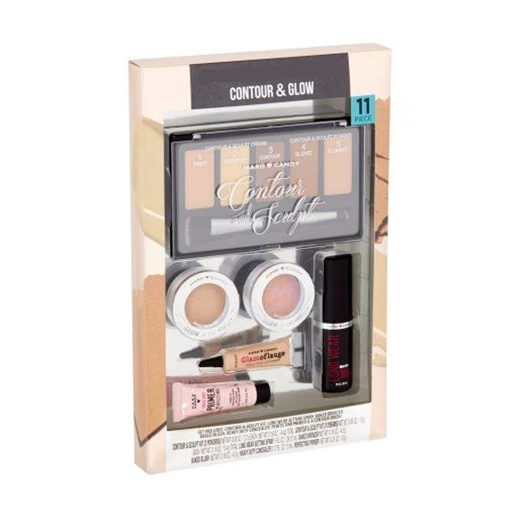 11 Pcs Contour and Sculpt Set Comes with 24 Pcs Assorted Cosmetic Sponges (1)