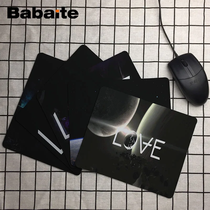 

Babaite 180X220X2mm Customized Mouse Pad Angel and Airwaves Love Minimalistic Music Black White Rectangle Mouse Mat Pad