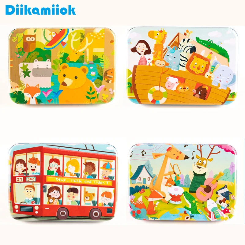 

2019 New Style 120 Pieces Wooden Puzzle Creative Hand-painted Animal/ Vehicle/ Marine Wood Jigsaw Toys for Children Game Gift