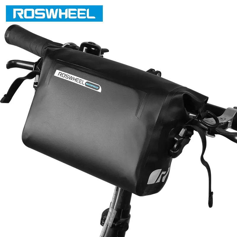 ROSWHEEL сухая#111361 полностью водонепроницаемая сумка на руль велосипеда 3л велосипедная передняя корзина ПВХ сумка для велосипеда