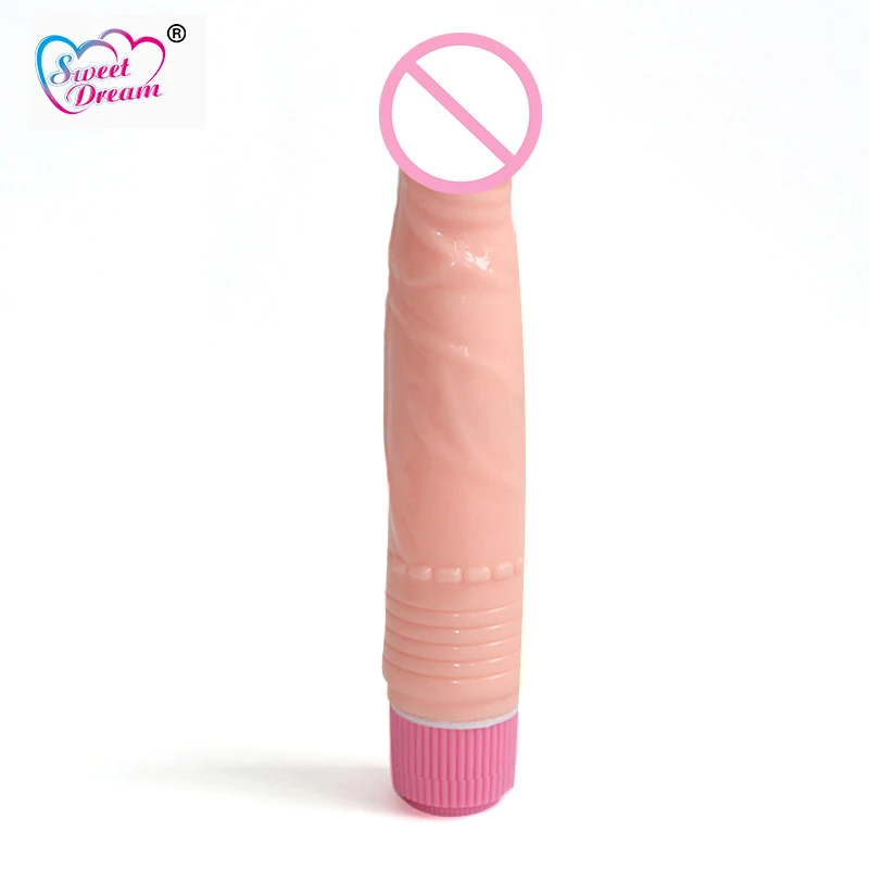 Sweet Dream Silicone Realistic Dildo Vibrating Flesh Penis G-Spot Stimulation Adult Sex Toys for Woman Sex Products LF-010