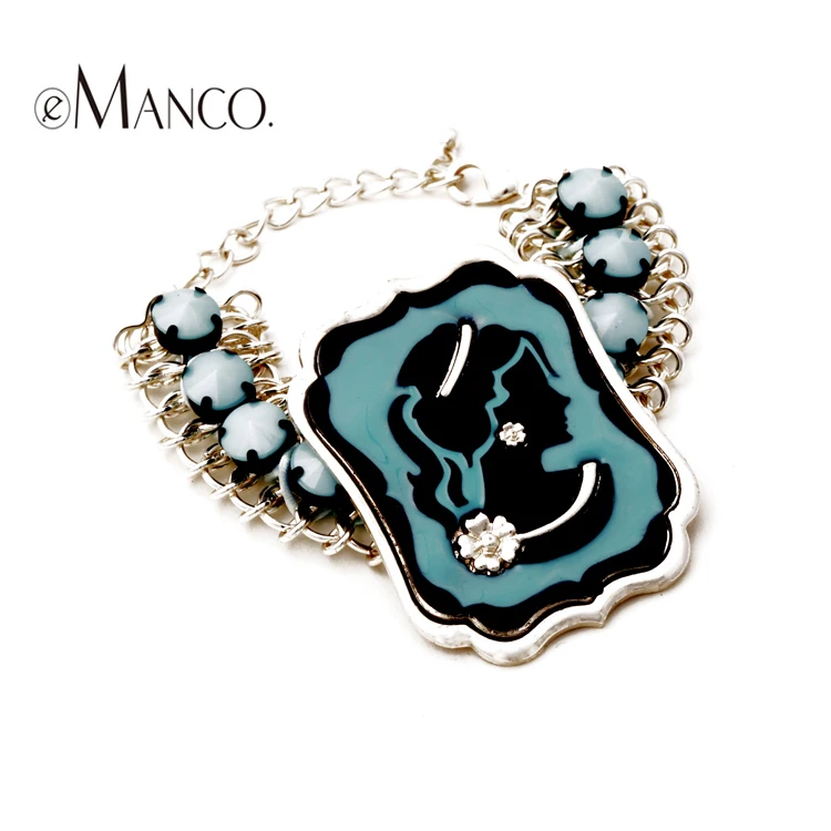 Многоцветный акриловые тег цинковый сплав застежками и крючки пряжки унисекс браслет роскоши eManco марка мода pulseiras BL03870