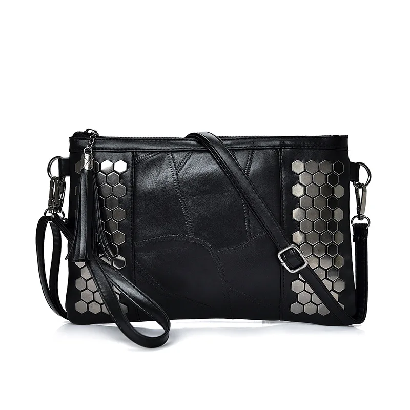 Aliwood المرأة جلد طبيعي حقيبة ساع برشام مخلب السيدات حقيبة كتف مصمم حقائب شرابة Crossbody حقيبة لفتاة