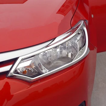 

ABS Chrome For Toyota VIOS 2014 Car Front Light Head Lamp Headlamps Frame Cover Trim accessories car styling 2pcs