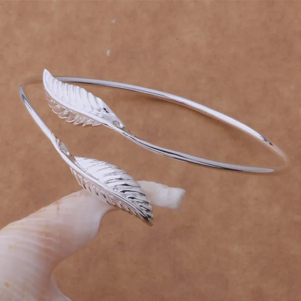 

AB073 925 wholesale silver bracelet, 925 silver fashion jewelry Double leaf bracelet /ggqaoxxa csfaljma