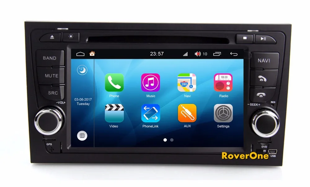 Sale RoverOne Android 8.0 Car Multimedia System For Audi A4 S4 RS4 Radio Stereo DVD GPS Navigation Media Music Player PhoneLink 5