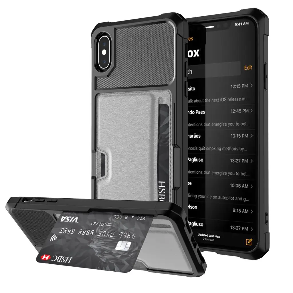 Чехол для телефона WEFOR с отделением карт iPhone X Роскошный кошелек мобильные