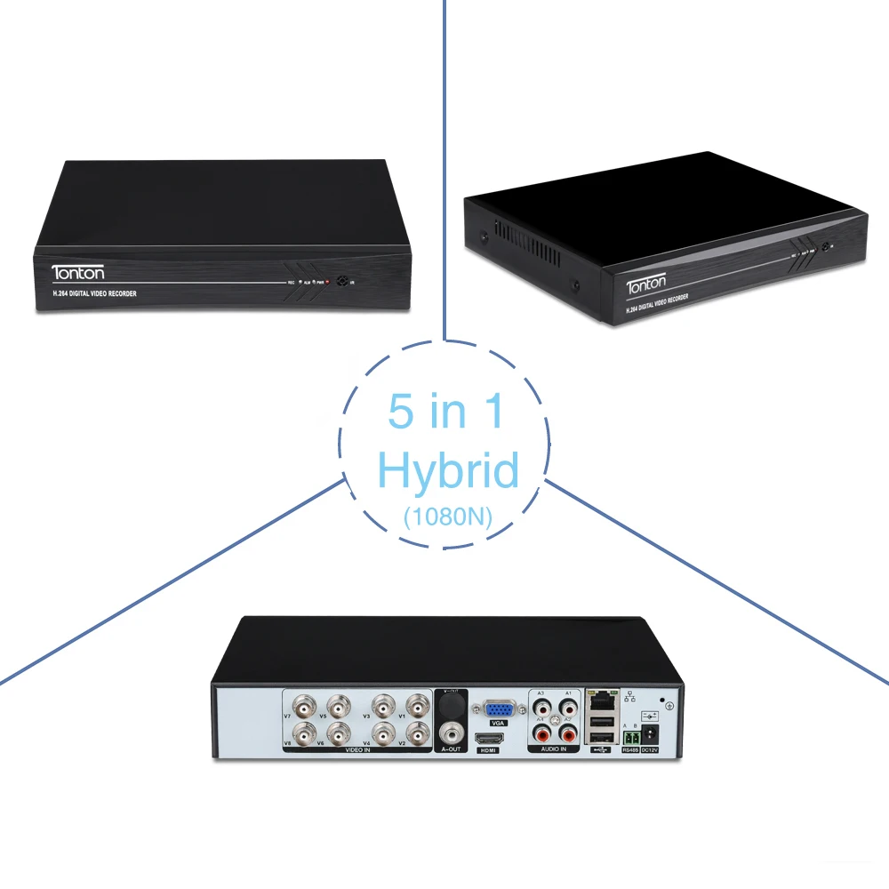 Tonton 8CH система видеонаблюдения 720P 1080N AHD DVR IR наружная Водонепроницаемая камера