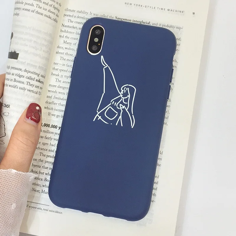JAMULAR в стиле ретро линии пары телефон чехол для iPhone XS Max XR 7 6s 8 6 plus Мягкий
