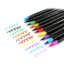 Цветная двухголовая Кисть мягкая ручка каллиграфия размер красивый водный цвет мультяшный крючок линия Kai кисть водный цвет ed маркеры