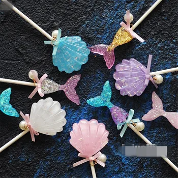 

Marine Theme Party Decoration Mermaid Tail Scallop Shell Sea Star Brand Baking Cake Decoration 10pcs/lot