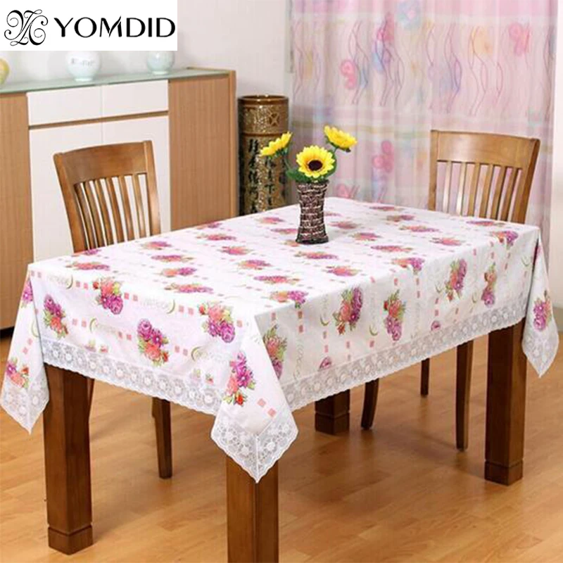  Fashion style PVC waterproof table cloth plastic rectangular table cloth Waterproof Oilproof easy c