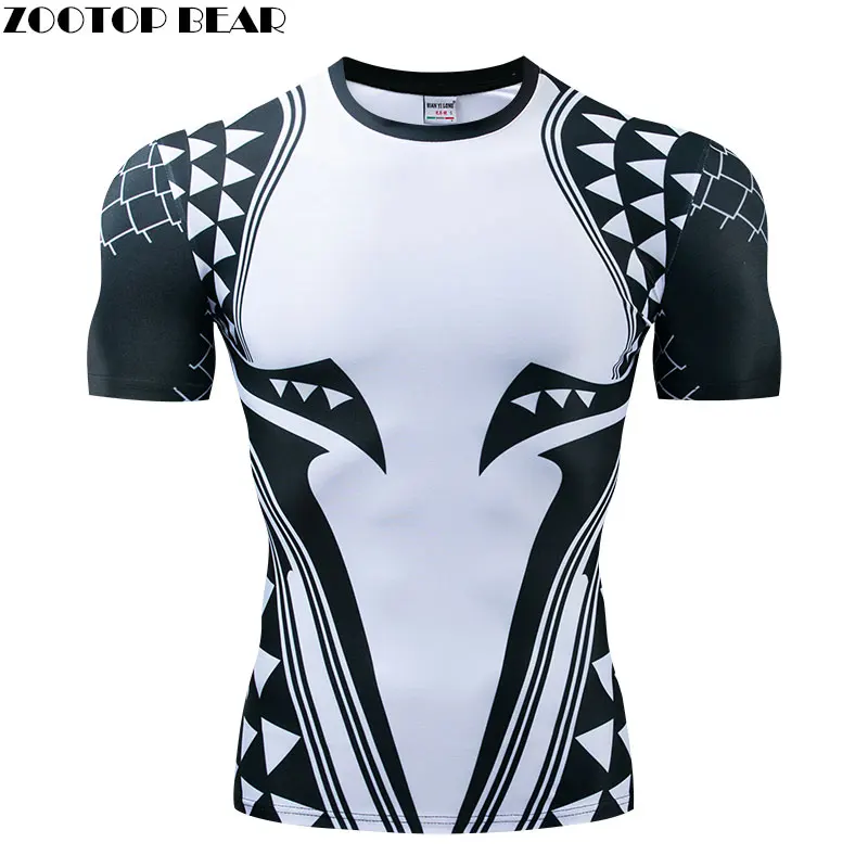 

T Shirt Men Tops Short Sleeve Tees Super Heroes Fitness Compression T-Shirt Bodybuilding ZOOTOPBEAR