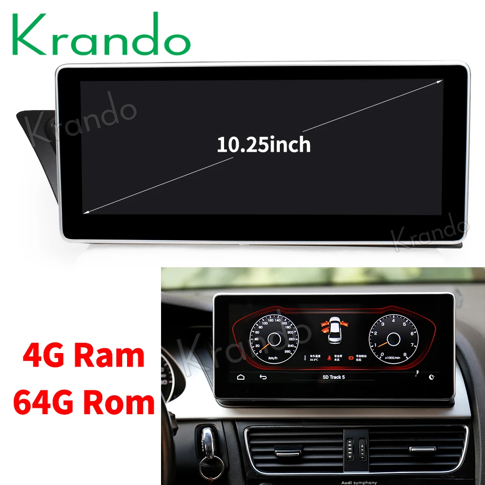 

Krando Android 8.1 10.25'' car radio player navigation system for Audi A4L 2009-2016 multimedia player bluetooth stereo KD-AD195