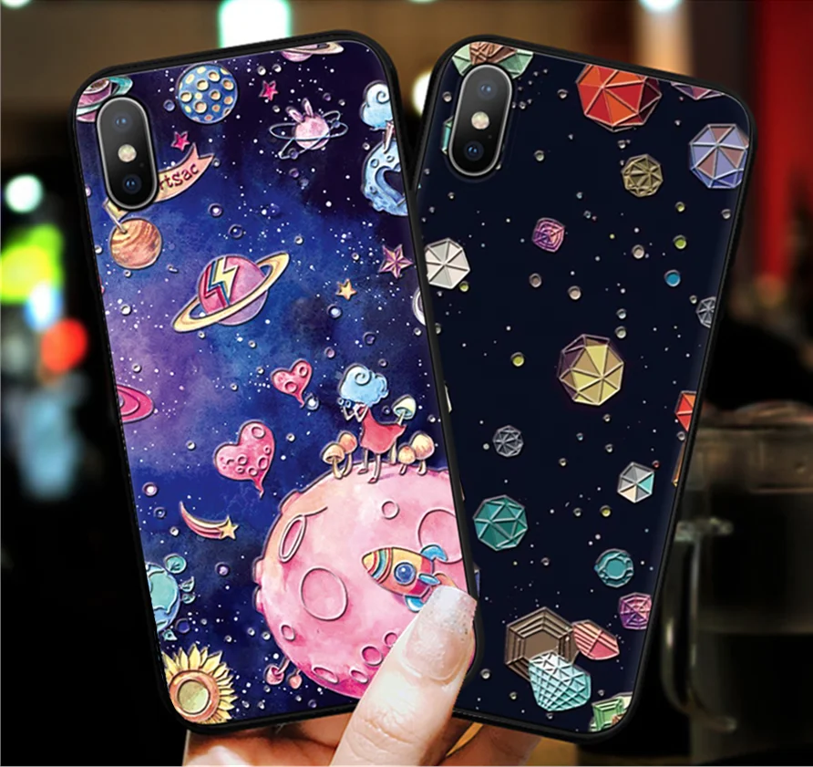 

3D Relief Space Case For Huawei P30 P8 P9 P10 P20 Mate 20 Lite Y6 Y7 Pro P Smart 2019 TPU Cat Cover For Honor 8X 10 7A 9 Lite