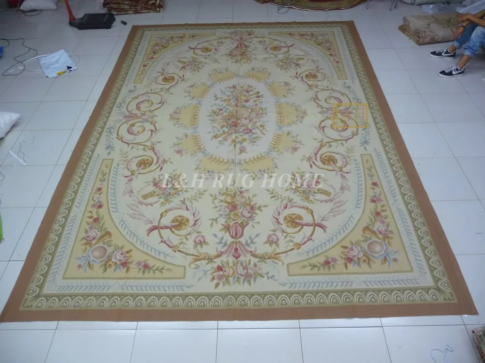 9'x12 Французский Aubusson ткань ковры ручной работы ручной Aubusson ковры шерсть материал ковры