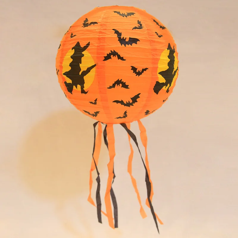 DIY Хэллоуин Тыква подвесная бумажная лампа-фонарь для Хэллоуина вечерние страшные украшения - Цвет: 20cm style4