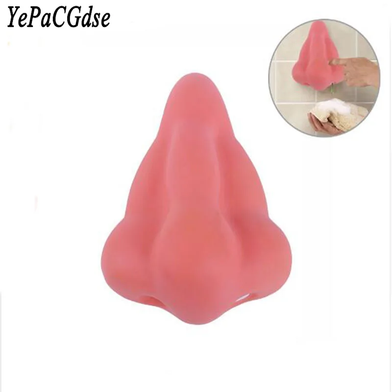 

Novelty Funny Nose Silicone Shower Gel Sanitizer Soap Dispenser Bathroom Shower With Suction Hooks Bathing Accessorie