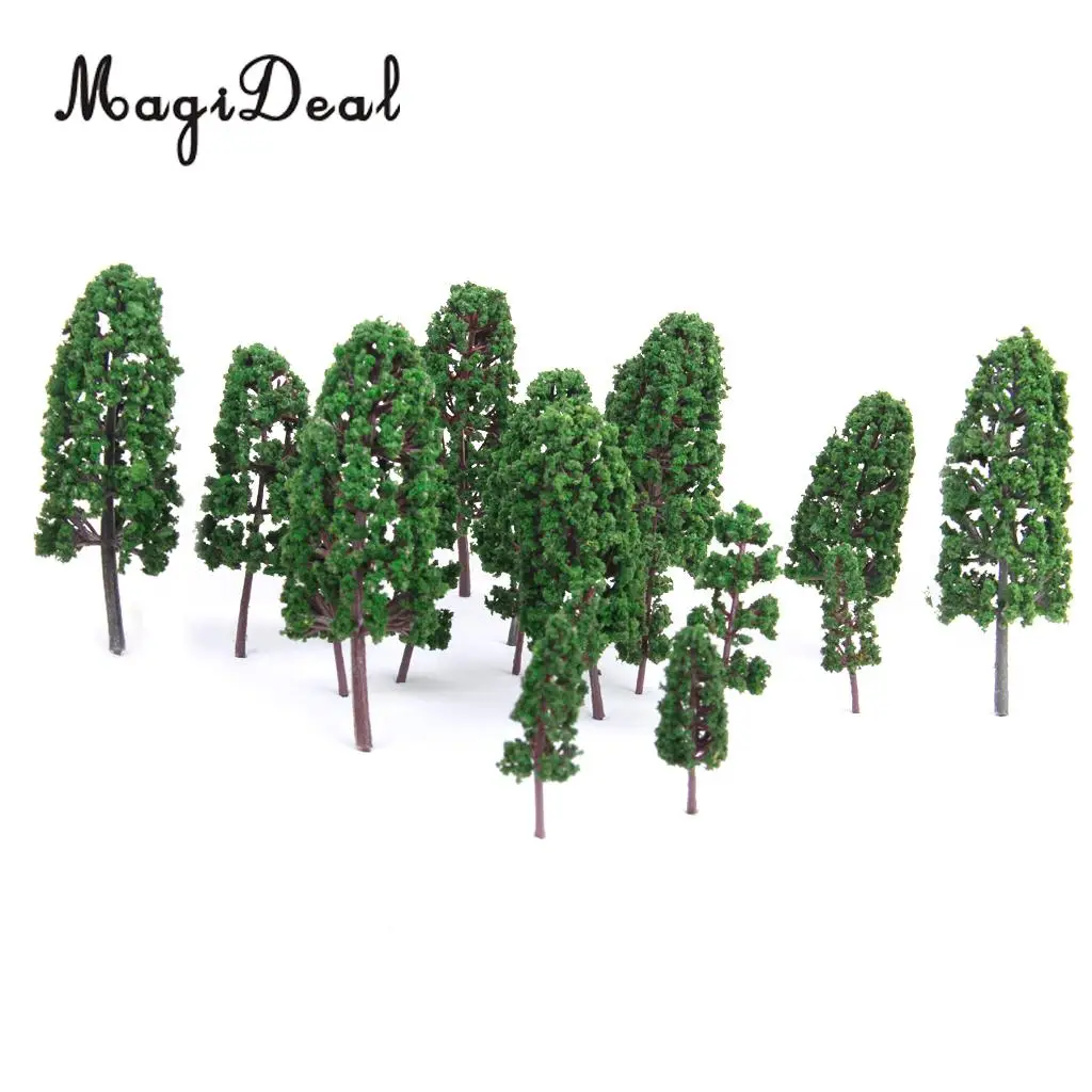 20x Pine Trees Model Train Park Street Railroad Layout Village Scenery Wargame Diorama Accs 1:100-1:300 HO N Scale