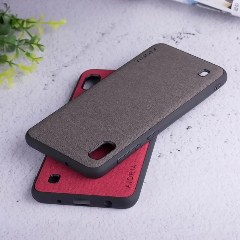 

Textile case for Samsung Galaxy A10 Hard PC + Soft TPU + Textile skin covers coque fundas for Samsung Galaxy A10