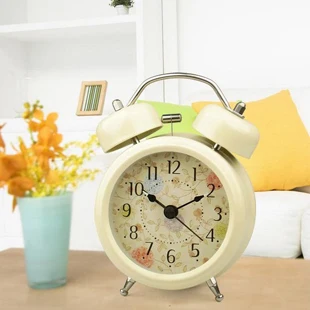 Настольные Цифровые часы в винтажном стиле Модные бесшумные будильники lumova - Цвет: beige