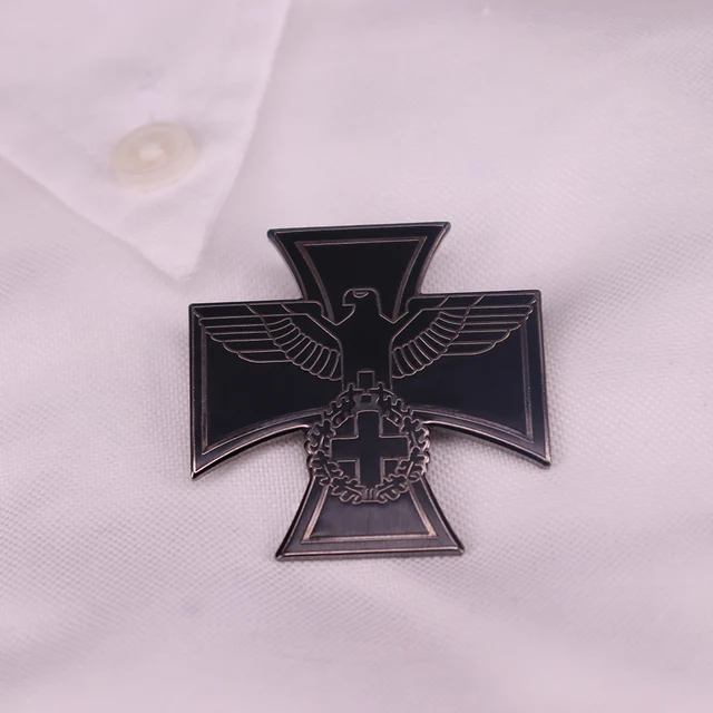 Imperial Eagle Iron Cross Pin Wehrmacht Reichsadler Eisernes Kreuz Badgein Brooches from
