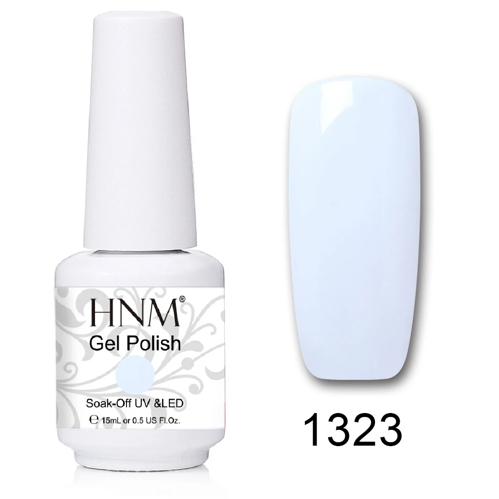 HNM 241 Colors 15ml Pure Glitter UV Gel Nail Polish Soak Off Primer LED Lamp GelLak Hybrid Varnish For Nails Art Enamel Lacquer - Цвет: 1323