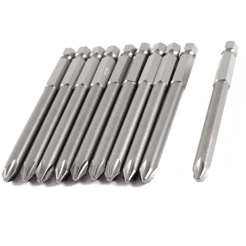 

KSOL 10 Pcs 1/4" Hex Shank 6mm PH2 Phillips Screwdriver Bits 100mm Long