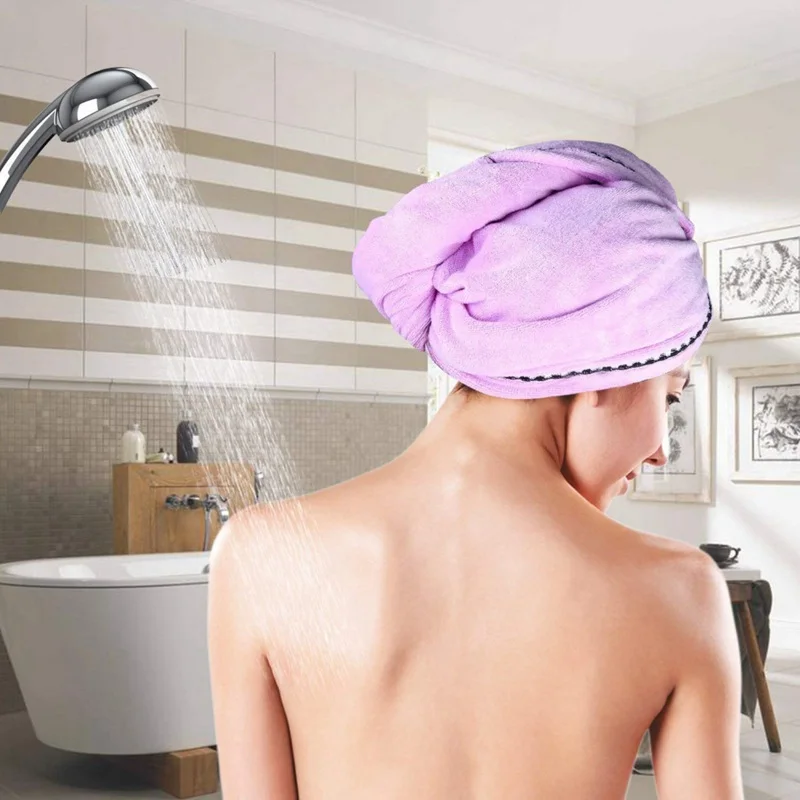 

2019 1PC Quick-drying Shower CapThick Towel Adult Microfiber Water-absorbing Home Garden Home Solid Textile Towel