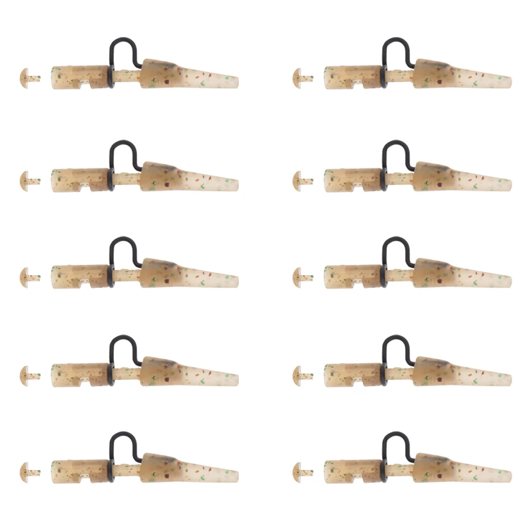 

10pcs Carp Fishing Heavy Duty Lead Clips & Tail Rubber Fishing Accessories Rubber Connector For Carp Fishing Rigs