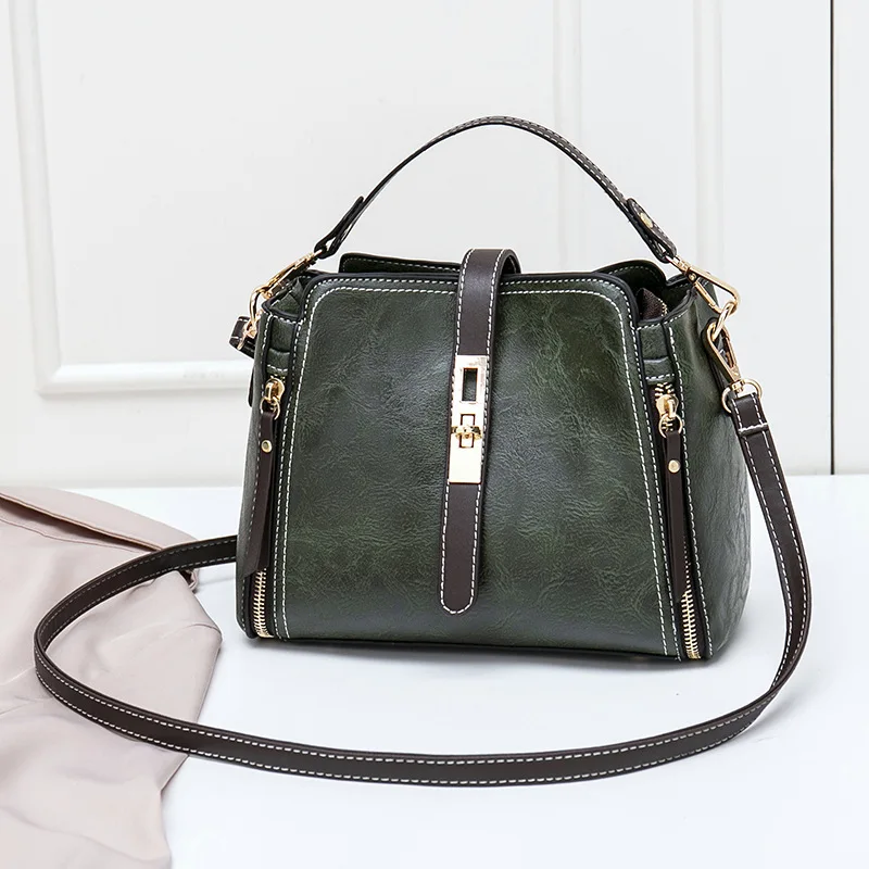 Bolsa de Cera Bolsas de Couro Bolsa de Ombro Mulheres Balde Óleo Grande Tote Marcas Famosas Alta Capacidade Feminina Crossbody Novo C810