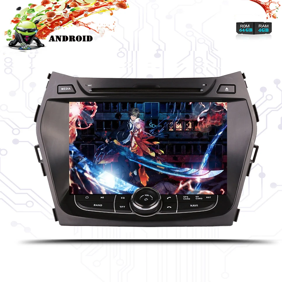 Excellent Android 9.0 car CD dvd for Hyundai IX45 Santa fe 2013 2014 2015 2016 2017 2018 car radio stereo navigation Audio video system 4