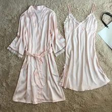 Новая Пижама с рукавом «летучая мышь», розовая ночная рубашка, для свадьбы, невесты, подружки невесты, летнее женское сексуальное кружевное интимное нижнее белье-кимоно, халат, M-XXL