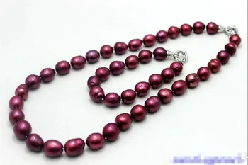 

Prett Lovely Women's Wedding shipping>>Purple 12x14mm fresh water pearl set 8.1INCH Alloy "Handmade" -jewelry