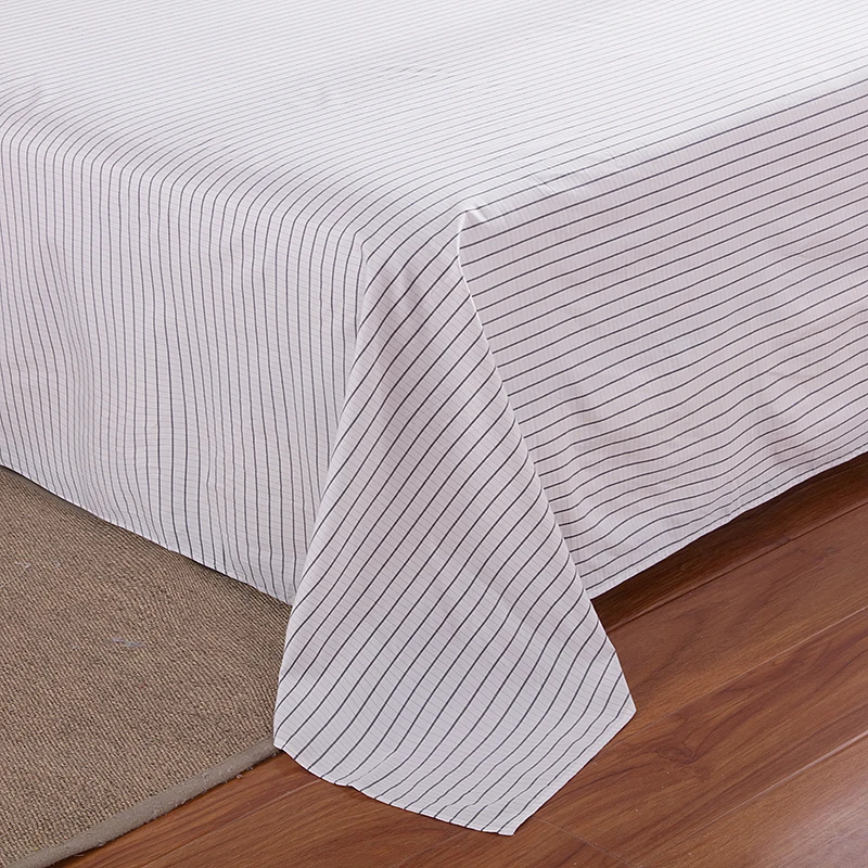 Sleep better Cotton stripe Silver Flat Sheet（210*260CM） bed Sheet  Antimicrobial Fabric Conductive Grounding earthing sleep 4