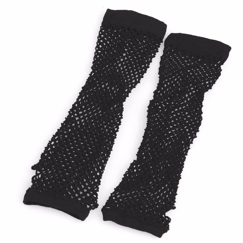 Sexy Women Lady Dance Costume Party Lace Fingerless Fishnet Gloves Mittens