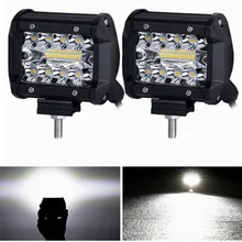 4 inch HA CONDOTTO LA Luce del Lavoro di 60 W Bar Lampadina 12 V 24 V Spot Flood Luci per I Camion di Nebbia del Led light Bar per Offroad Town Car ATV Barca SUV