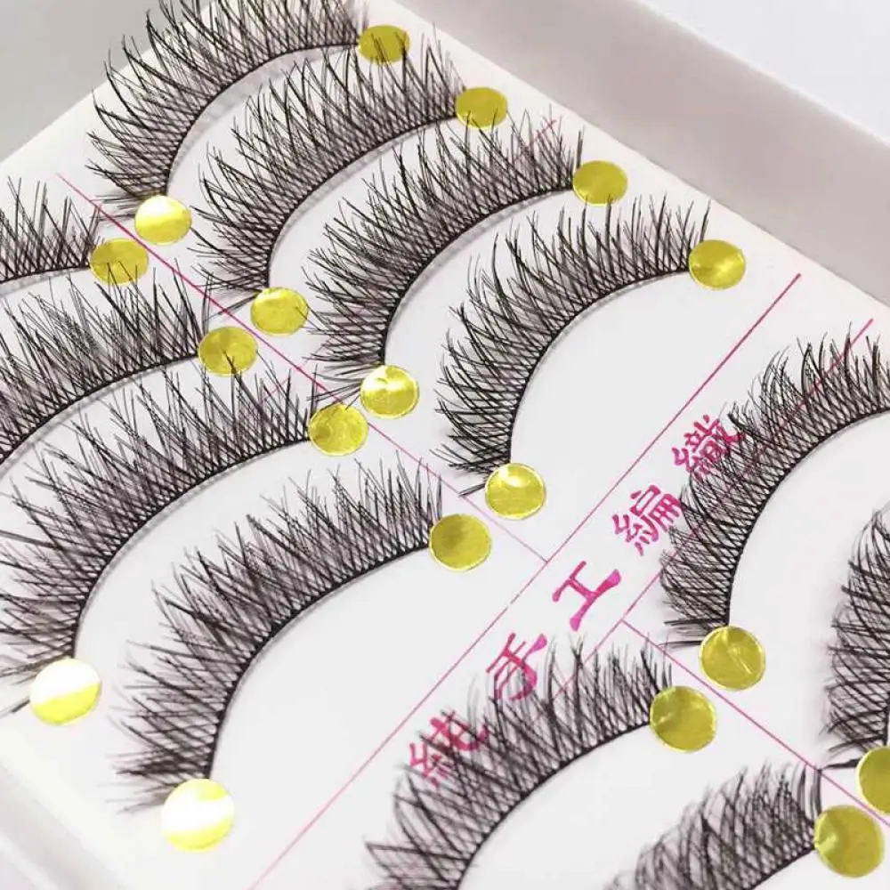 

10 Pairs/set Fashion Make up Black Cross Thick False Eyelashes Natural Long Beauty Makeup Fake Eye Lashes Extension Tools