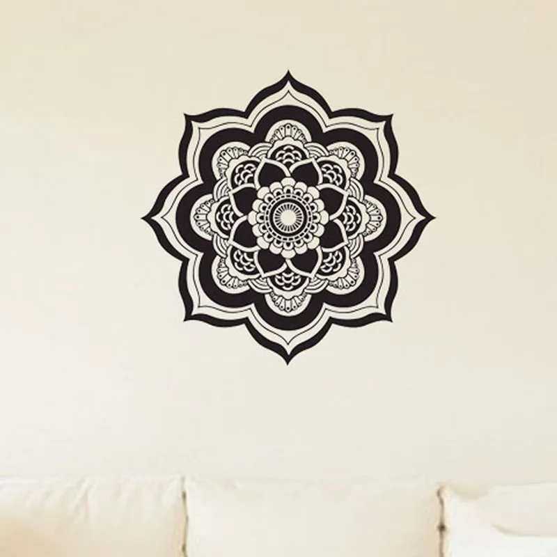 

ZOOYOO Mandala Wall Sticker Home Decor Flower Wall Decal Buddha Namaste Yoga Living Room Bedroom Decoration Art Murals