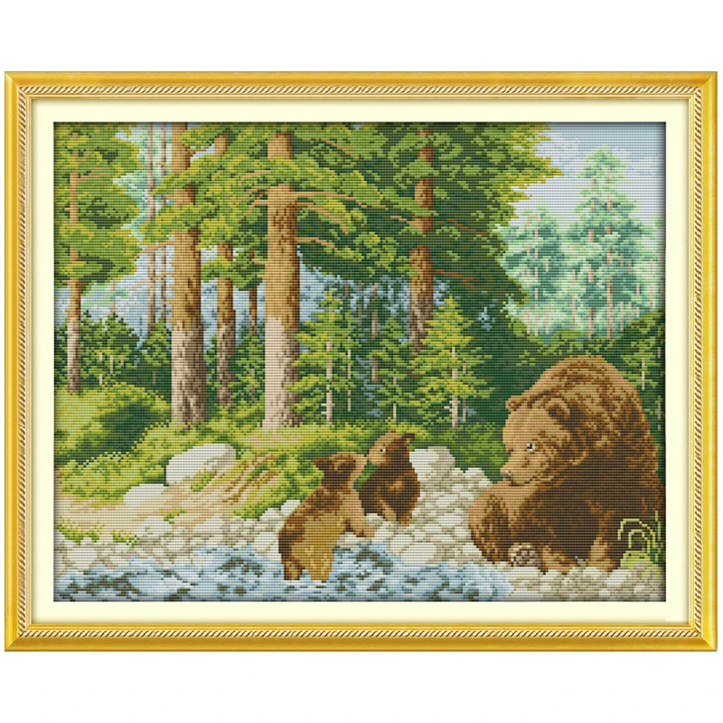 

The Happiness of the Forest Counted Cross Stitch 11CT 14CT Cross Stitch Sets Wholesale Cross-stitch Kits Embroidery Needlework