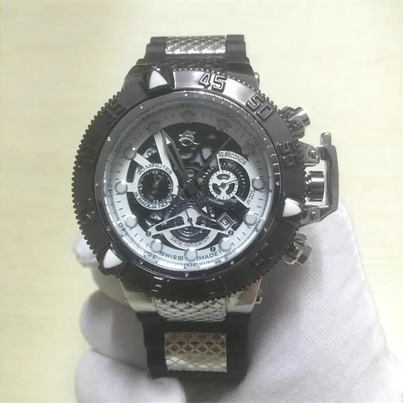 

Brazil style High quality Big dial rotatable dial Run seconds to time multiple time zones multifunction man Quartz watch