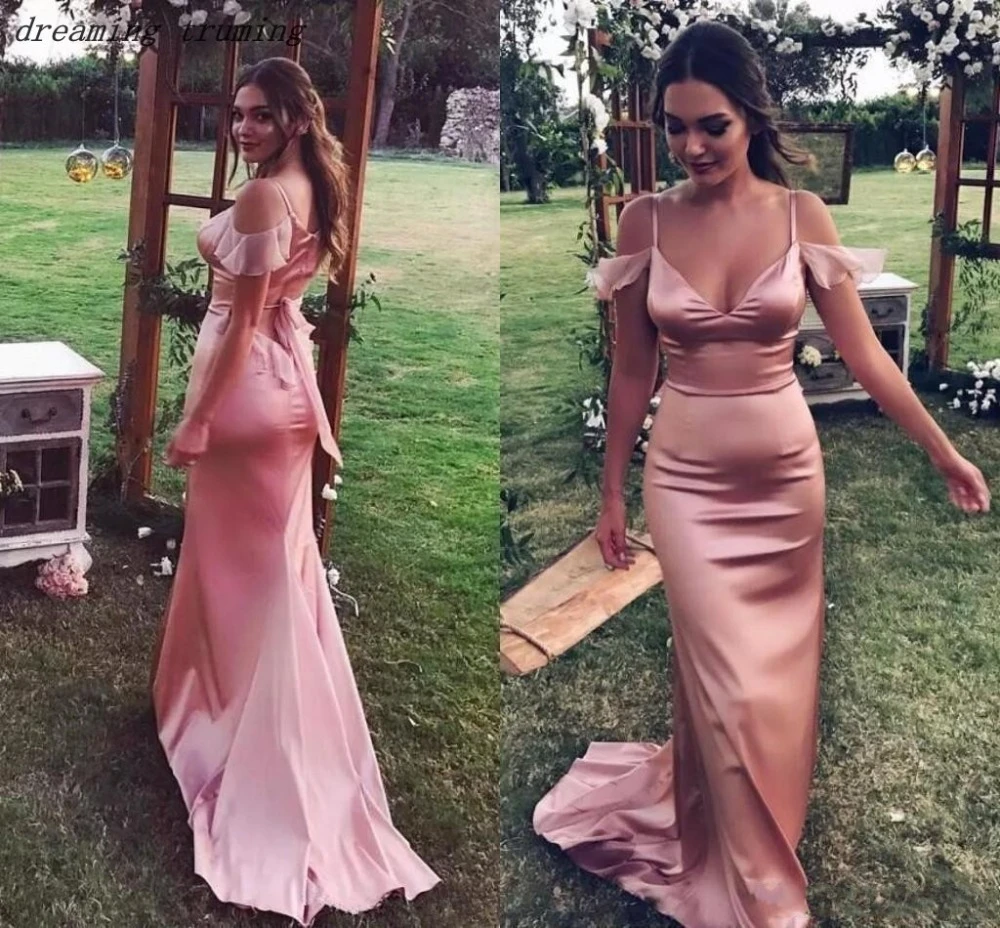 blush peach bridesmaid dresses