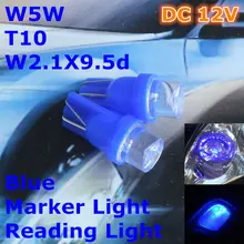 12 V Lâmpada Do bulbo Do Carro T10 LEVOU Cor Azul (10mm Lâmpada de Inundação) W5W W2.1X9.5d para Porta Tronco bota de Licença Luz de Leitura
