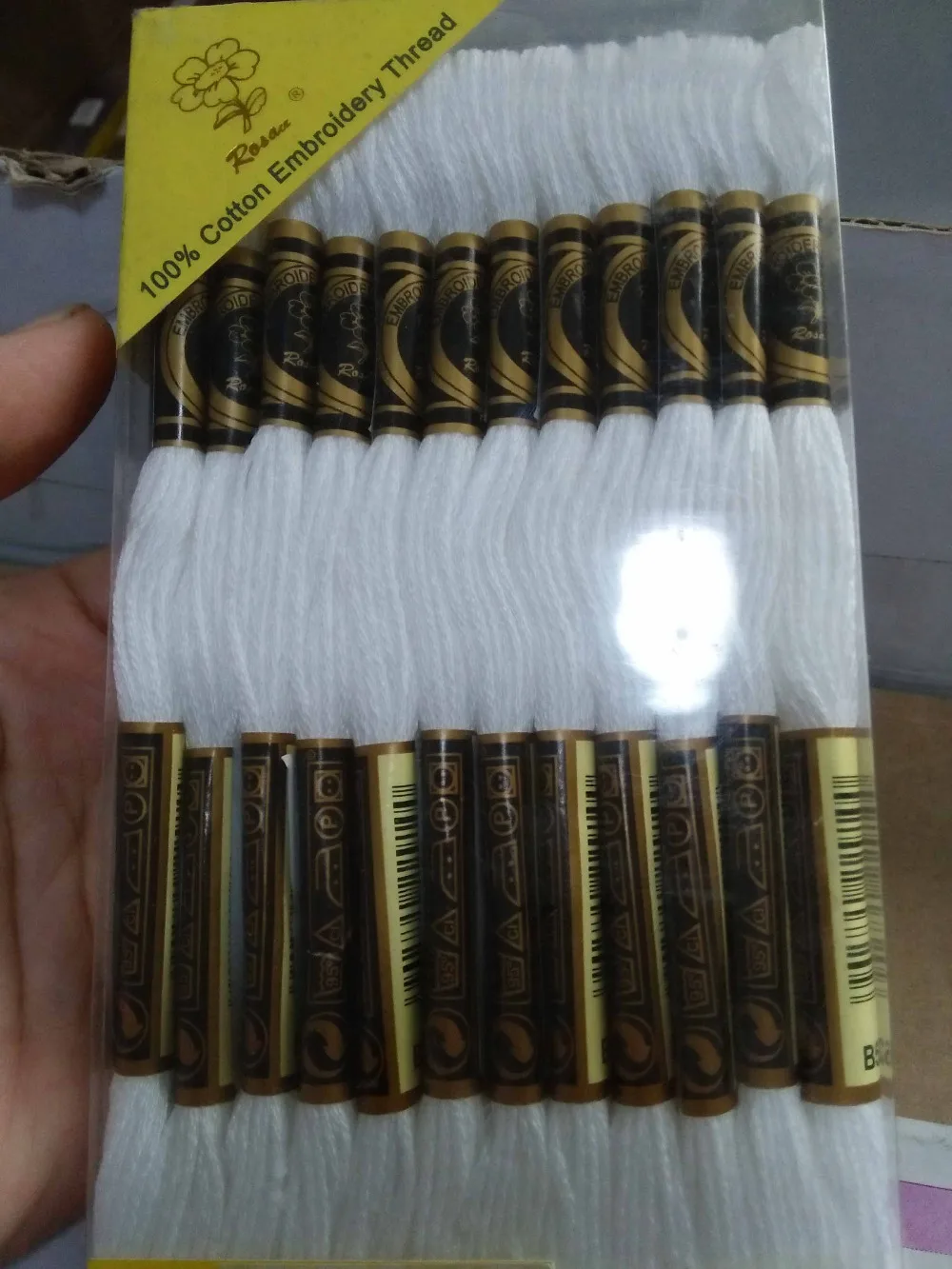 

Top quality 100% cotton embroidery cross stitch floss thread Rosace B5200 5200 white, equal DMC B5200, 8 meters X 12pcs