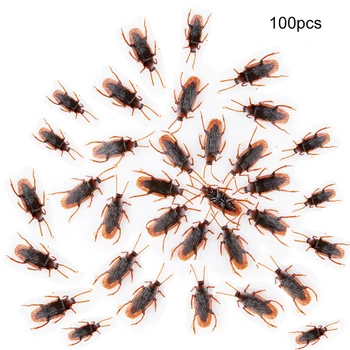 

100Pcs Funny Fake Cockroach Halloween Decoration Jokes Pranks Maker Fun Novelty Tricks Simulation False Cockroach Toys